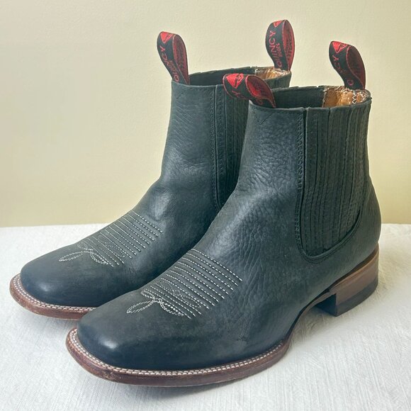 Quincy Short Boots Men\'s 27 1/2 EE (Mex/CM) US 8.5 (?-READ) Gray Leather main image 5
